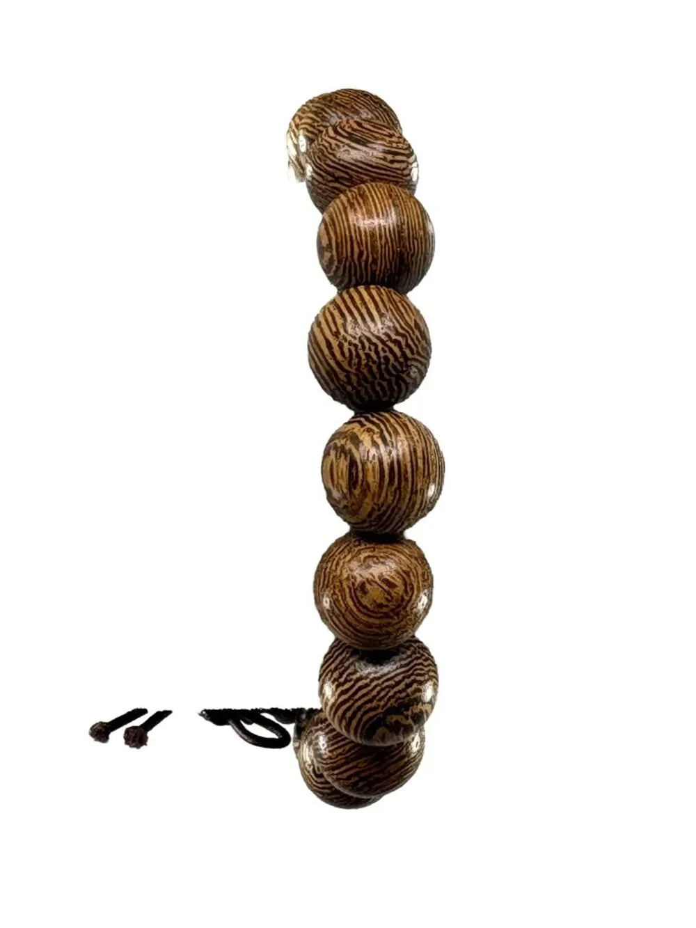 Natural Chicken Wing Wood Bead Bracelet 10mmx19 Partridge Wood Mala 9.2g